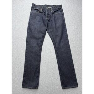 Gap 1969 Skinny Jeans Mens 32x32 Dark Wash Denim Button Fly Selvedge Pants